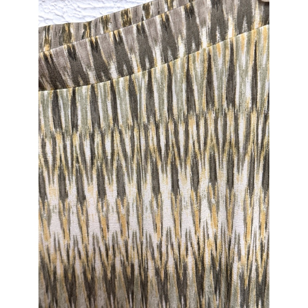 Travelers by Chicos Size 2 Olive Gold Geometric Ikat Print Pull On Loose Pants - Picture 3 of 4